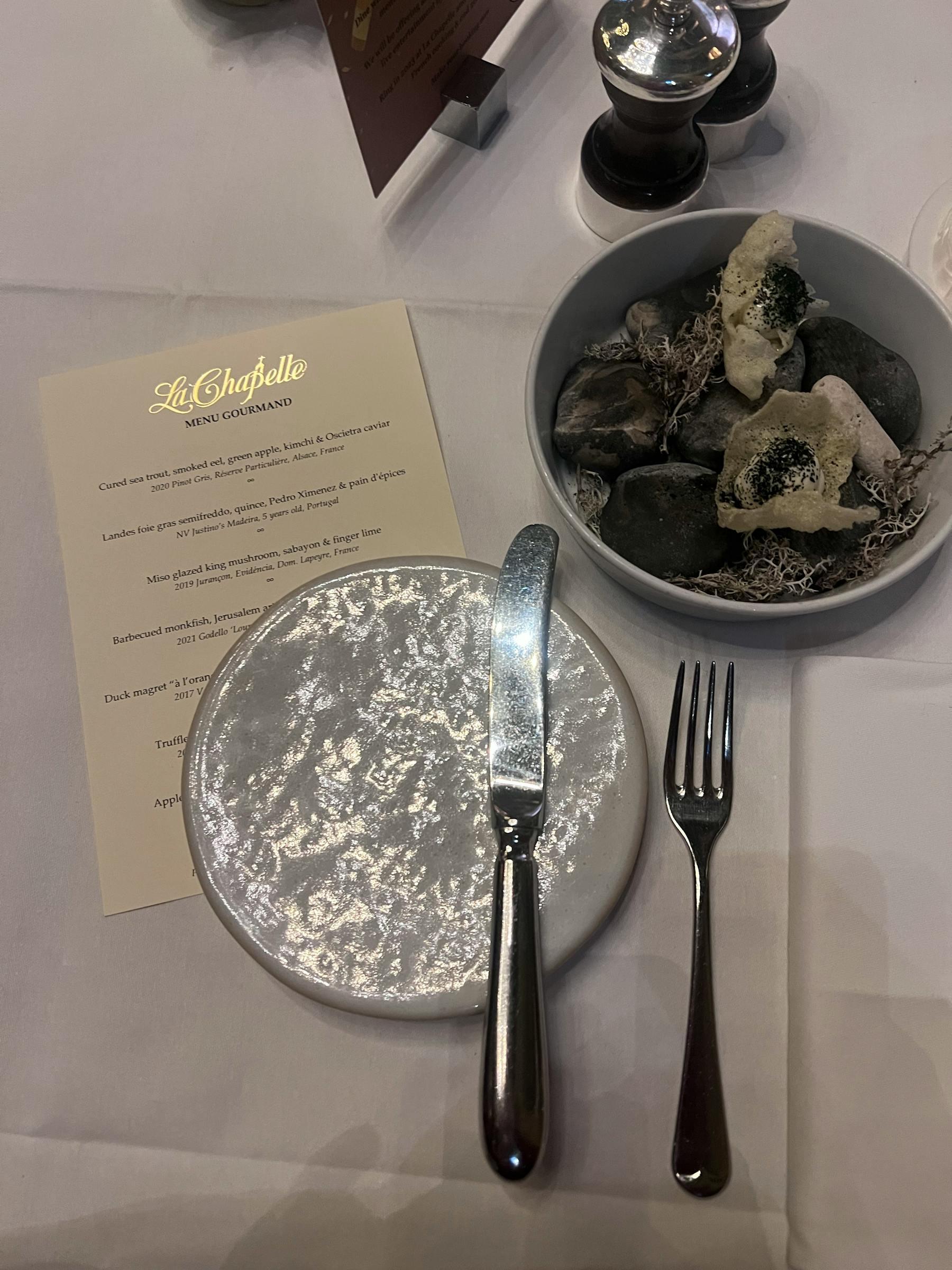 Dining setting used in the fictional venue sample.